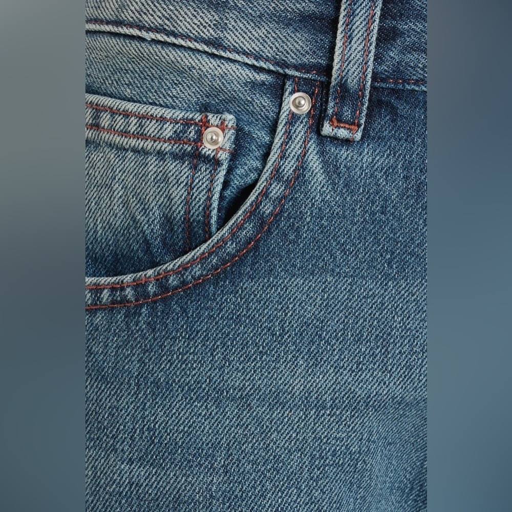 NWT Toteme Cropped High Rise Straight Leg Original Jeans Washed Blue 405 - Picture 12 of 13